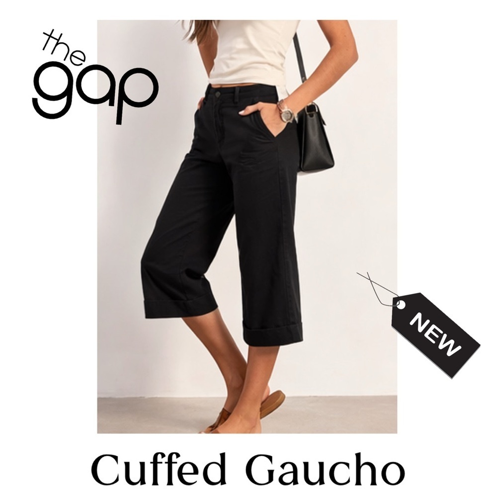 NWT The gap womans black modern fit cuffed gaucho size 8 - Picture 2 of 16